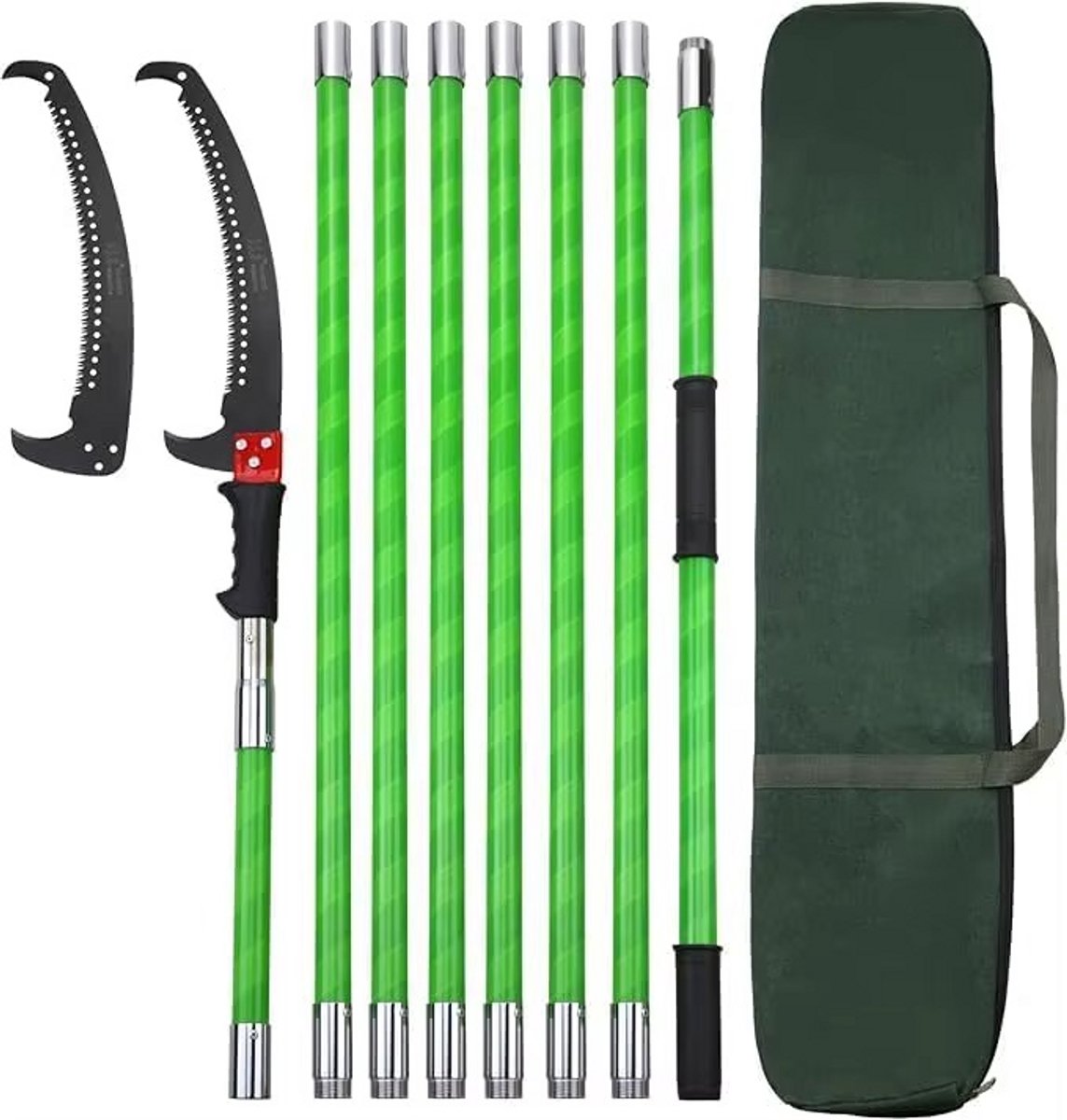 JOYNEXTBUY - Telescopische Snoeischaar 8 Meter – Handmatige Takkenschaar met Uitschuifbare Steel – Hoogte Snoeigereedschap voor Bomen en Struiken – Inclusief Trekkoord – Tuingereedschap