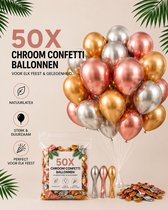 HG Party - Metallic Latex Ballonnen Mix 12 inch – 150 stuks – Goud, Zilver & Roségoud – Luxe Feestballonnen voor Bruiloft & Decoratie