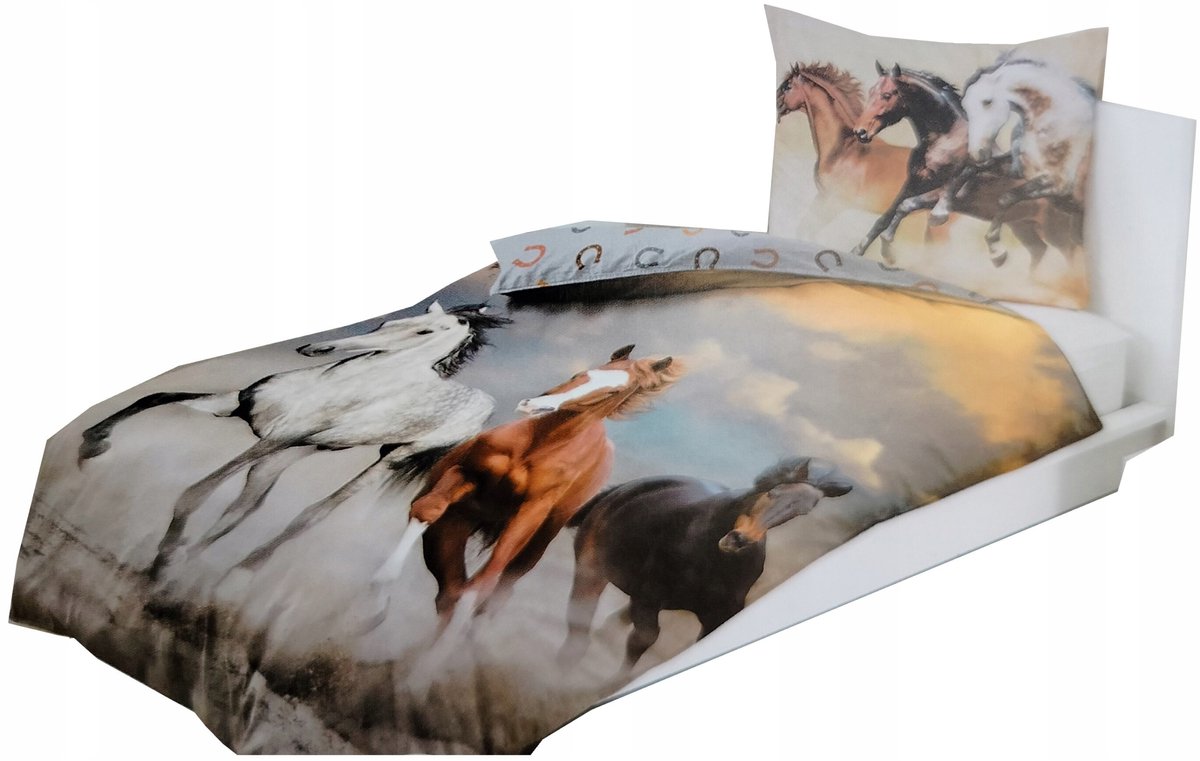 Smukee Kinderbeddengoed Katoen Paarden 160x200 cm