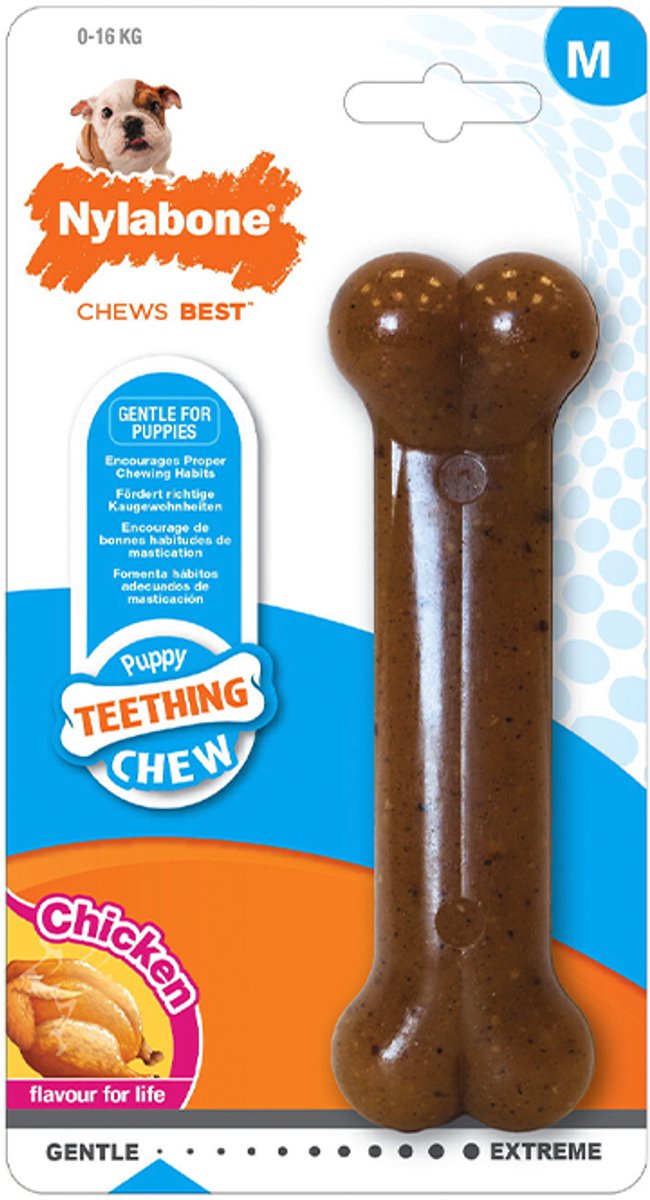 COCAPET - nyla puppytoy - nylabone M - PUPPYBEEN - gentle puppy theeting chew - tandverzorgend - 0-16 kg KIPSMAAK