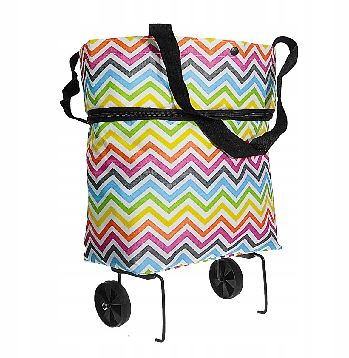 Opvouwbare boodschappentrolley met wieltjes, gestreept, 20L