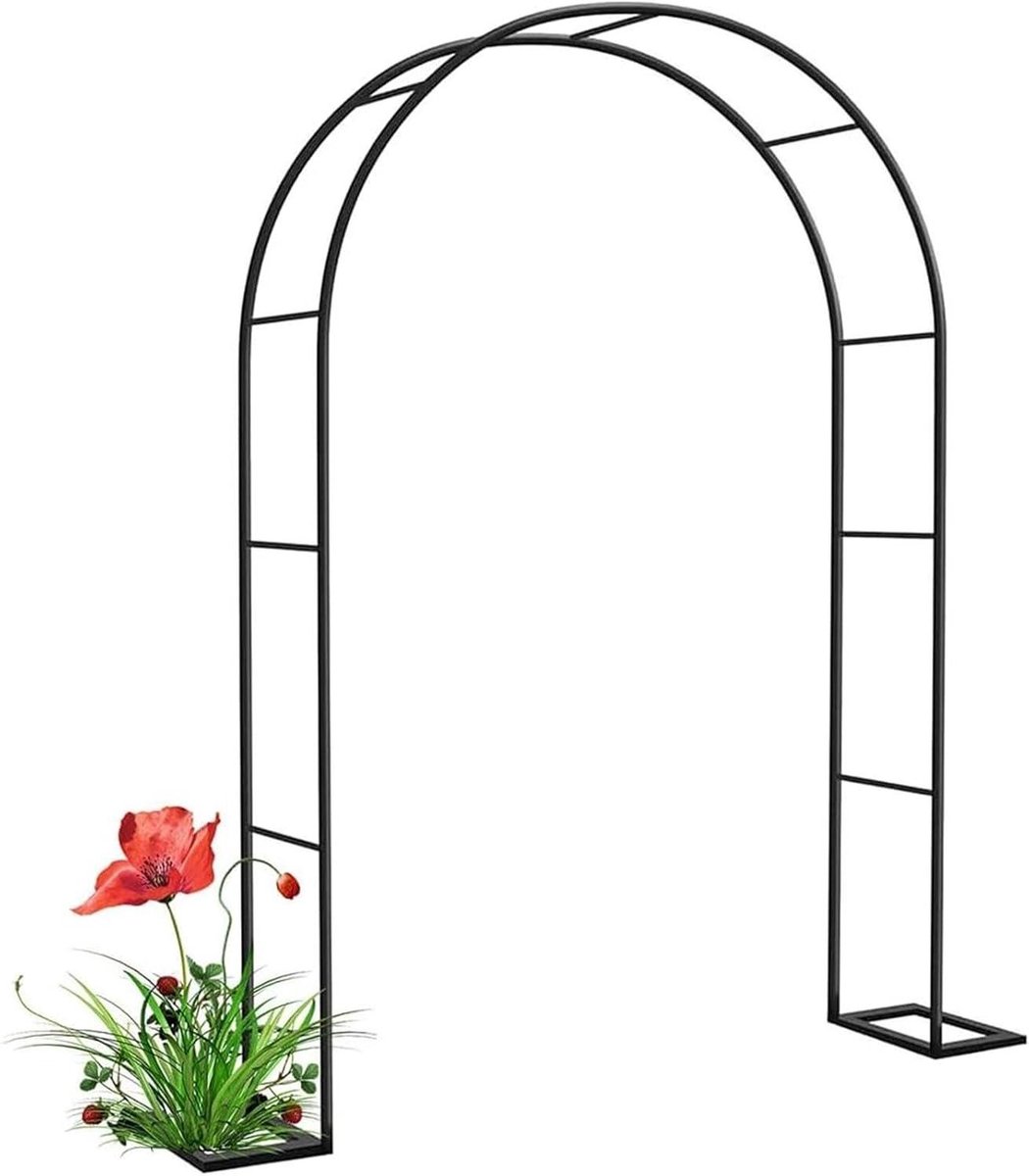 Metalen Tuinboog - Prieel Klimplanten - Decoratie Bruiloft - Roestwerende Coating - Breed 300cm - Zwart