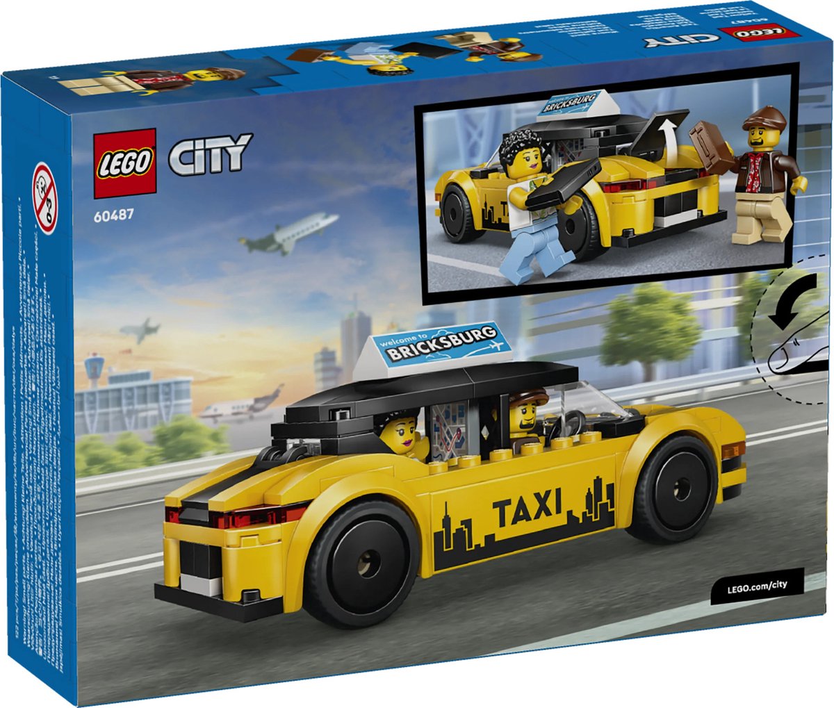 LEGO® City Gele Taxi - Modelautobouwset met 2 Minifiguren - Klassieke Speelgoedtaxi - 60487 — afbeelding 19