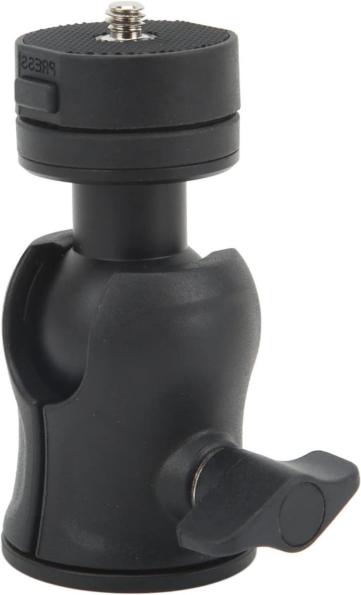 Statiefkogelkop - Mini balhoofd - Fotografie Stabilisatie - Innovatief 2-in-1 ontwerp - Tot 8cm breed - Zwart