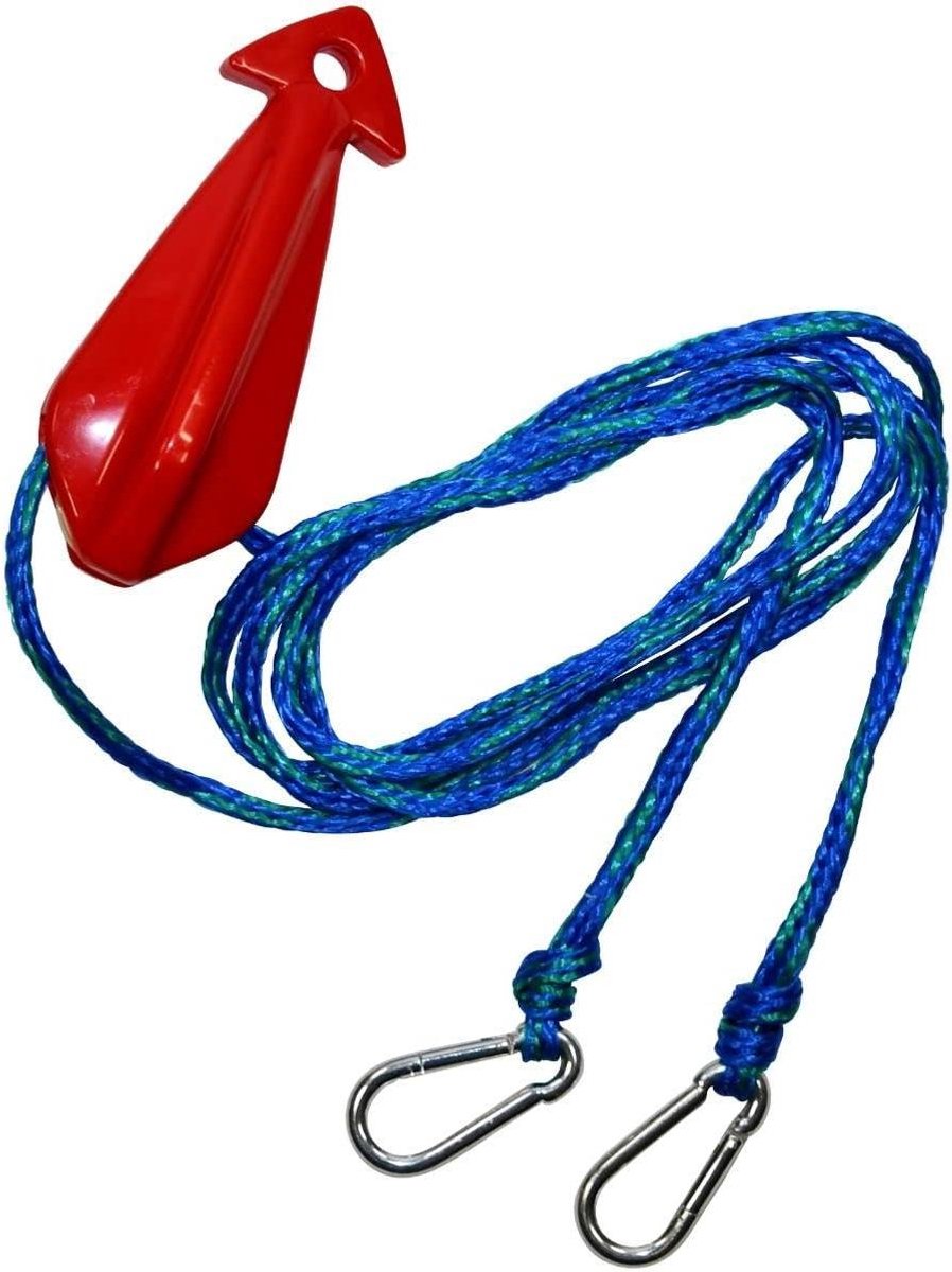 Sleepdriehoek Watersport - Treklijn - Waterskiën Wakeboarden - Roestvrij staal haak - 680 kg - Groen Blauw