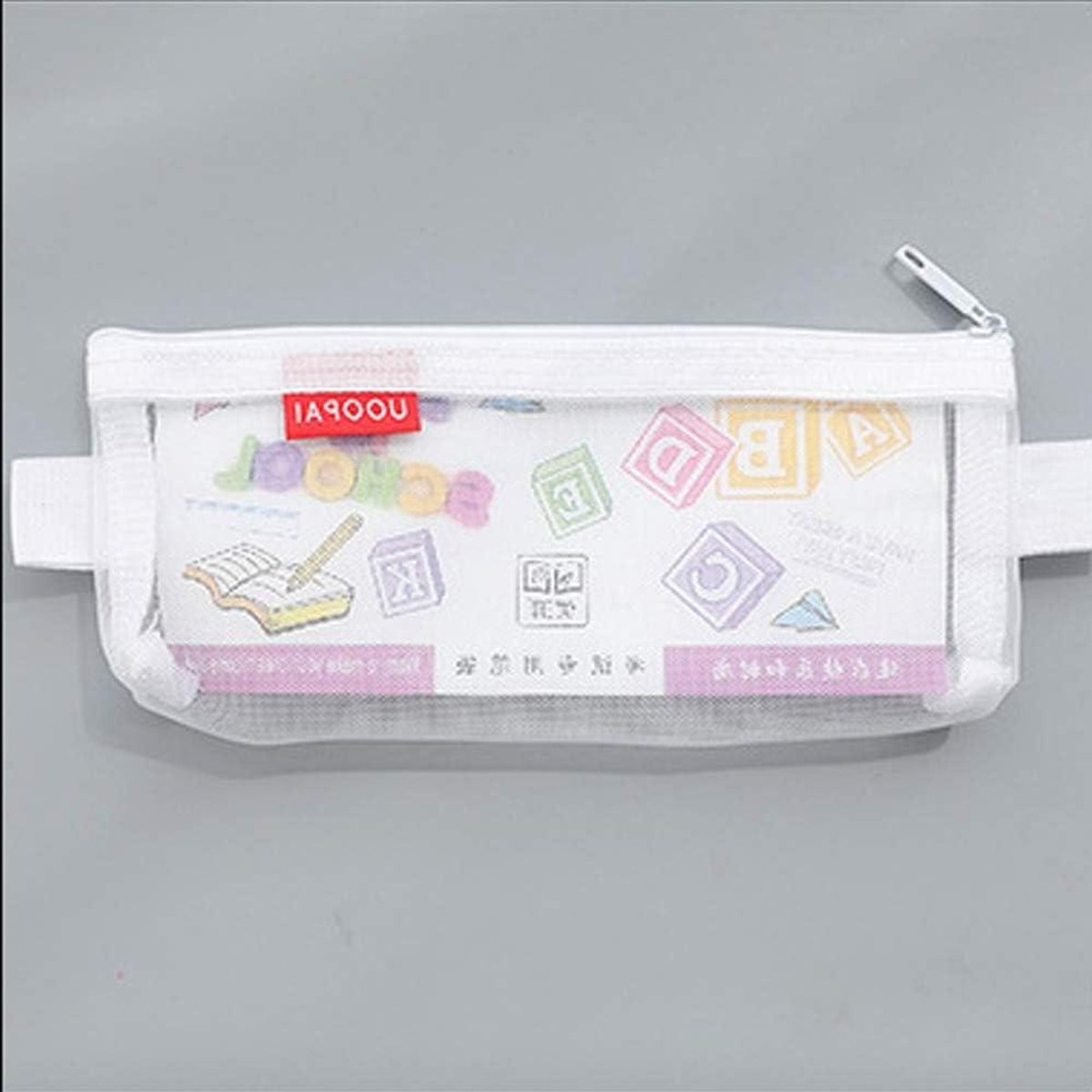 Mesh Opbergzakjes - Nylon Pouch - Documenten Sorteren - Transparant Ontwerp - 24 cm - Wit
