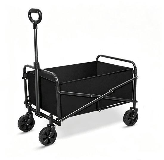 Zware opvouwbare handtrekkar maximaal draaggewicht 125 kg met verstelbare handgreep en afneembare waterdichte zak afmeting 80x43x65 cm zwart verlicht zware lading tijdens boodschappen strand en kampeeruitjes — afbeelding 2