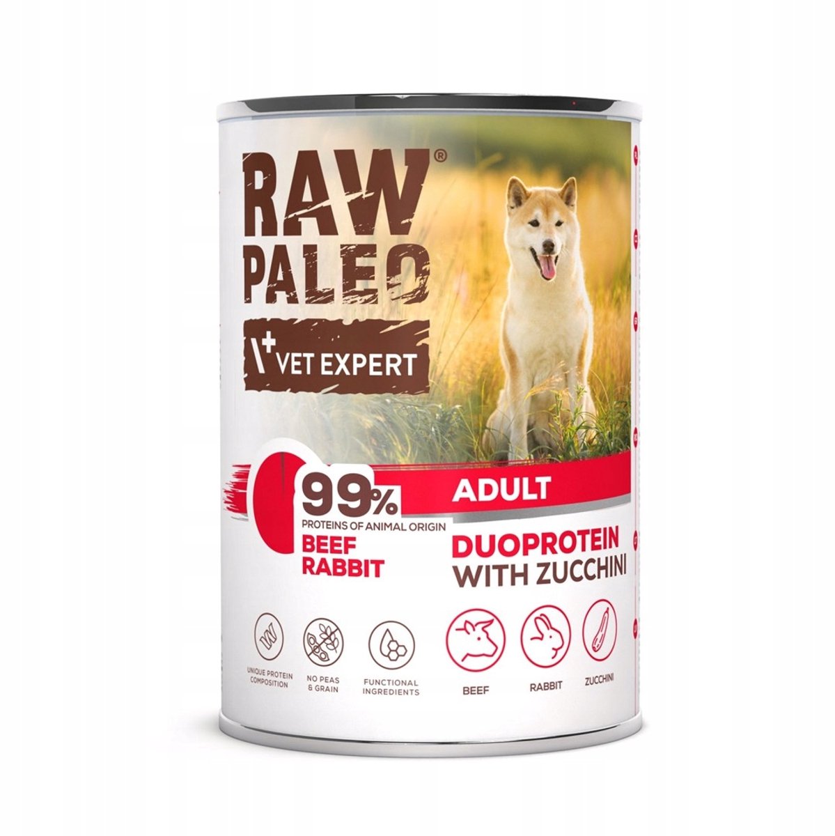 VETEXPERT VetExpert Raw Paleo Beef & Rabbit - Hondenvoer - Duoprotein - Graanvrij - 6 x 400g