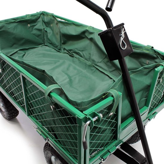 Bolderkar Tuinkar - Transportwagen - Tuinwerk - Afneembaar Binnenzeil - 300kg Laadvermogen - Groen van Bolderkar — afbeelding 2
