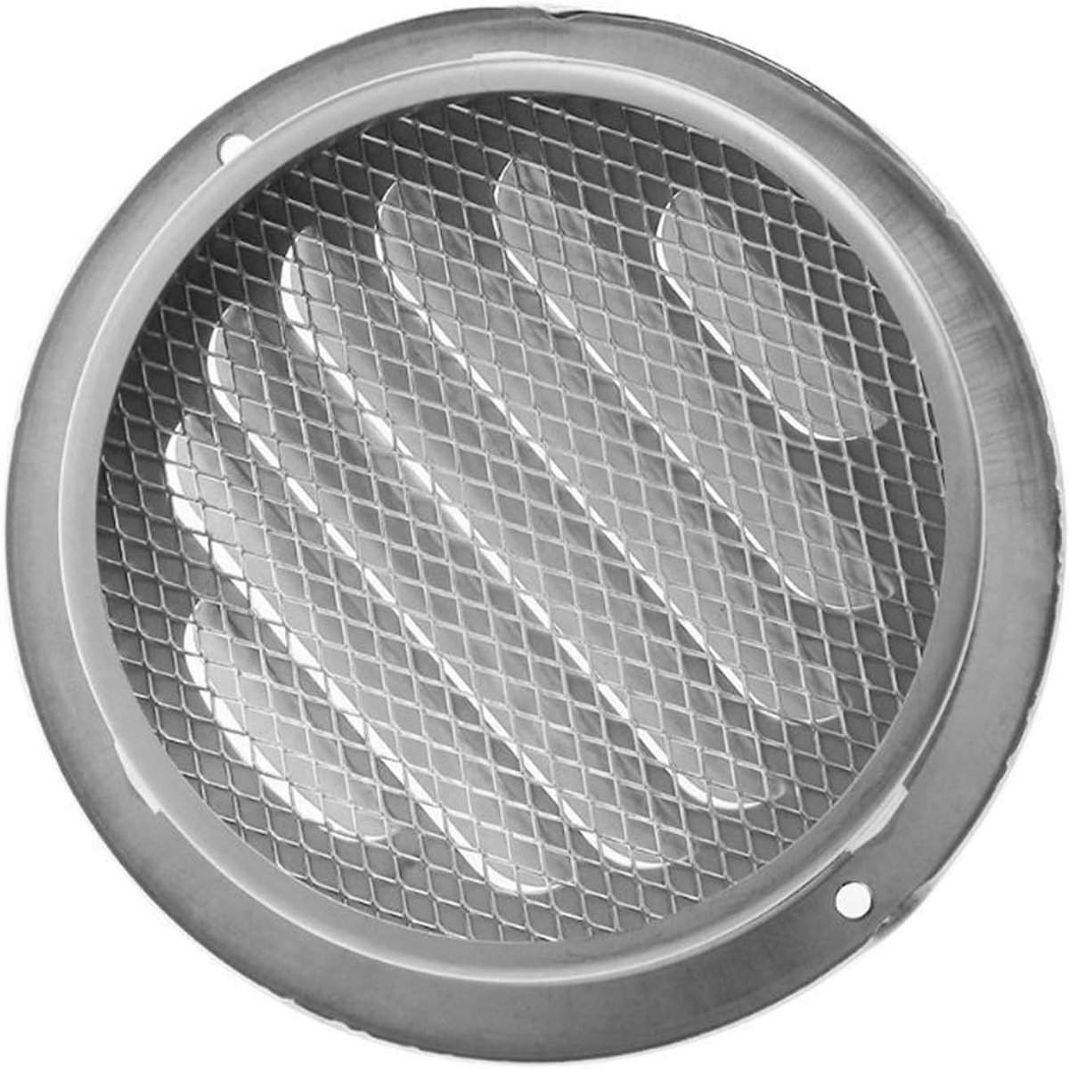 Ventilatiedeksel Roosters - Ventilatieopening - Luchtcirculatie Verbeteren - Insecten Wering - 100mm Diameter - Zilver