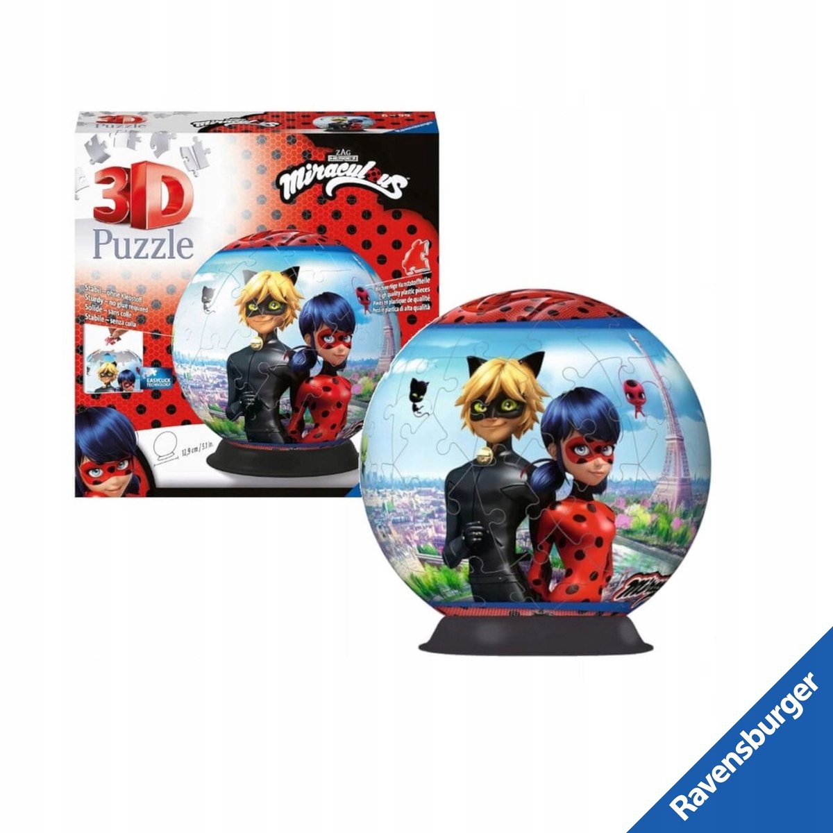 Ravensburger 3D Puzzel Bal Miraculous 72 Stukjes
