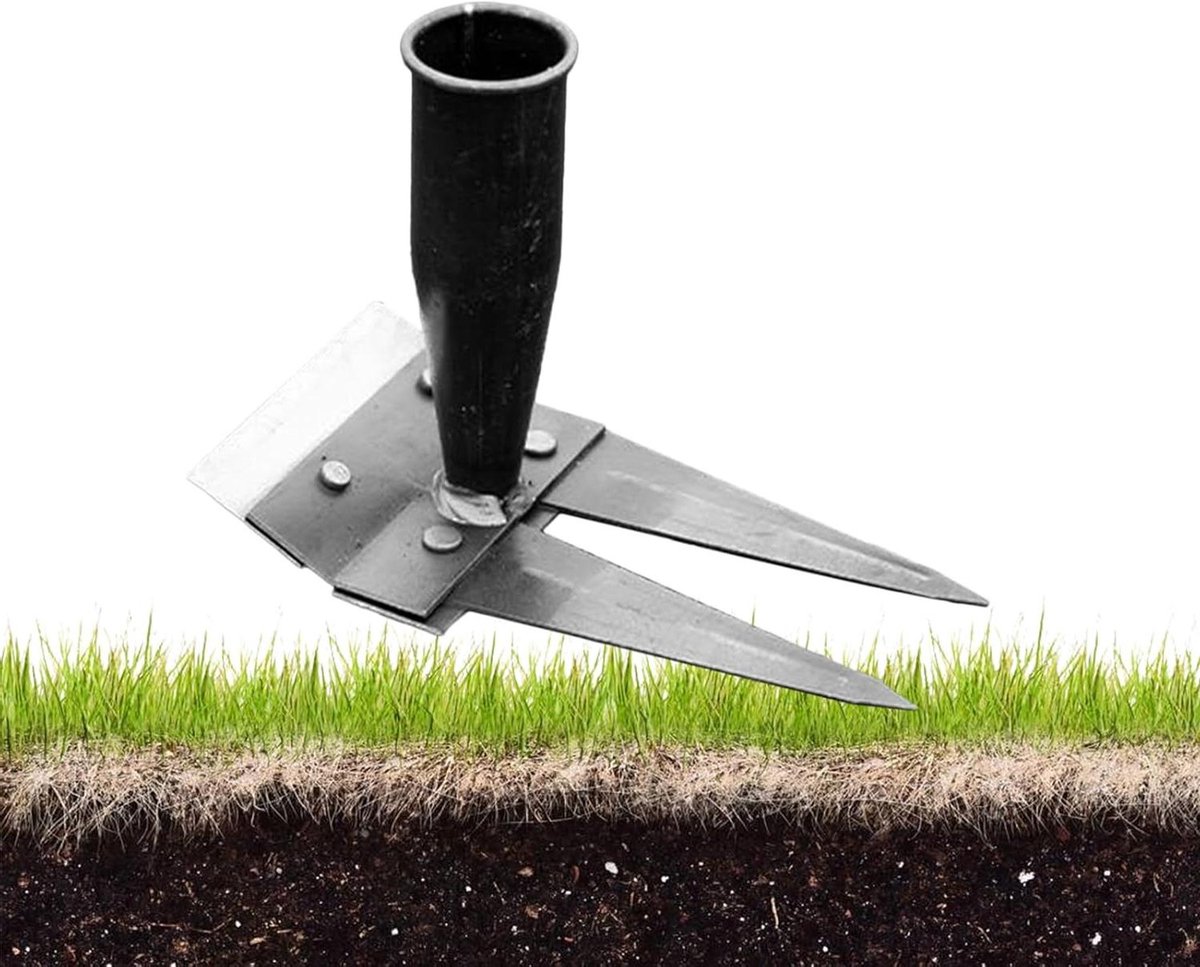 Onkruidhark Dubbelzijdig - Handgereedschap Tuin - Tuinonderhoud Wieden - Afneembaar Ontwerp - 2 Tanden - Zwart