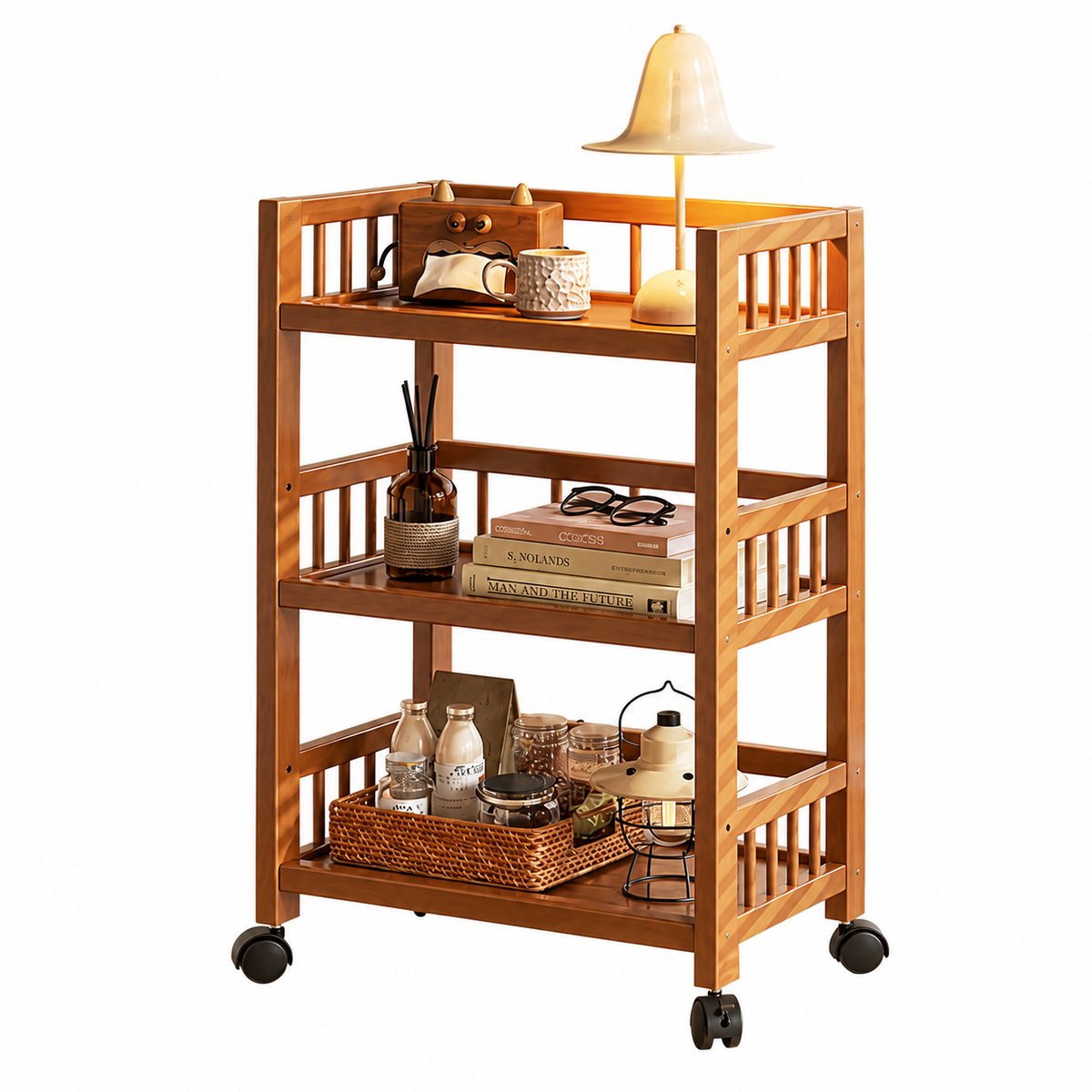 HomeGoodies - Multifunctionele rolwagen - 3 lagen - Keukentrolley - Ideaal voor keuken-badkamer-woonkamer-kantoor - 82x50x30cm