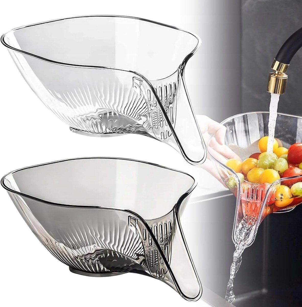 Transparante Afgietkom voor Fruit, Groenten en Salades