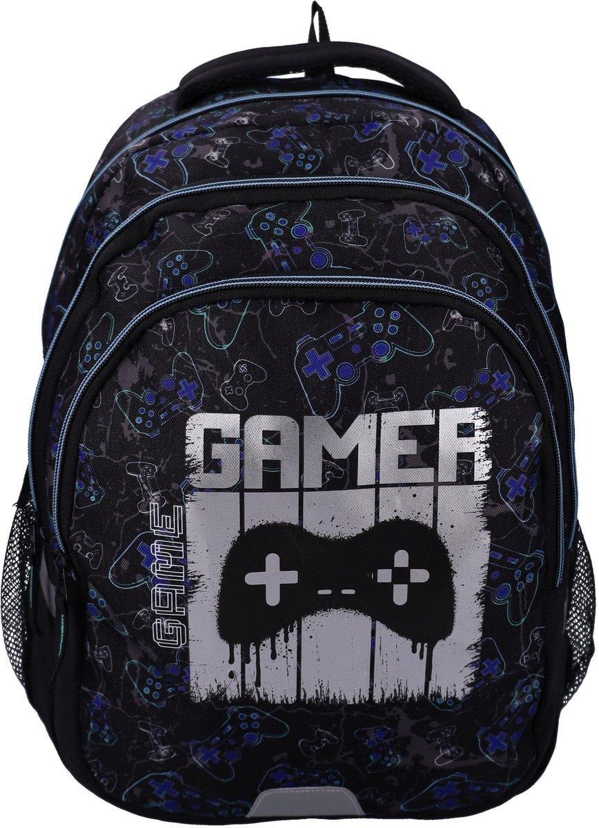 Studio V Crazy Console Rugzak - Schooltas jongens - 34,8 liter - 44 x 33 x 24 cm - Polyester - Zwart