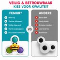 Vergelijking van Femur speelgoed (BPA-vrij, zacht siliconen, veilige randen, sterke zuignappen) met 'andere' speelgoed (bevat BPA, hard plastic, scherpe randen).