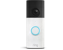 Ring Videodeurbel op batterij (nieuwste generatie) – Matte Mocha – 2K video -Speckled White