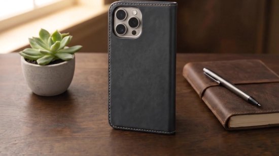 Podec Hoesje met Pasjeshouder geschikt voor Samsung Galaxy S26 Ultra - Zwart -Telefoonhoesje - Anti-Shock - Bookcase Cover met 1x Screenprotector