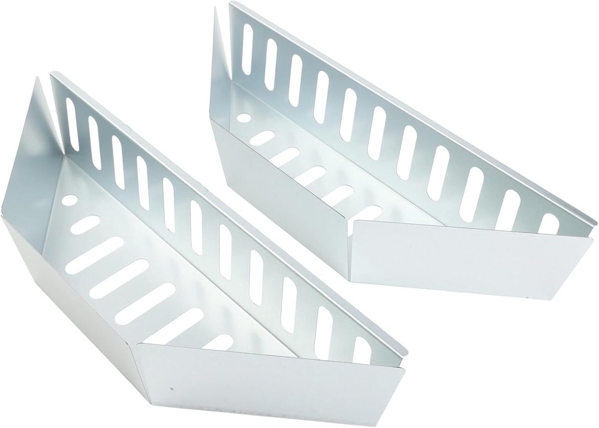 2 Stuks Roestvrijstalen Houtskoolmanden - Bbq Kolenhouders Voor Ketelbarbecues - Indirecte Warmte - Afmeting 36x10x6 Cm - Dikte 8 Mm
