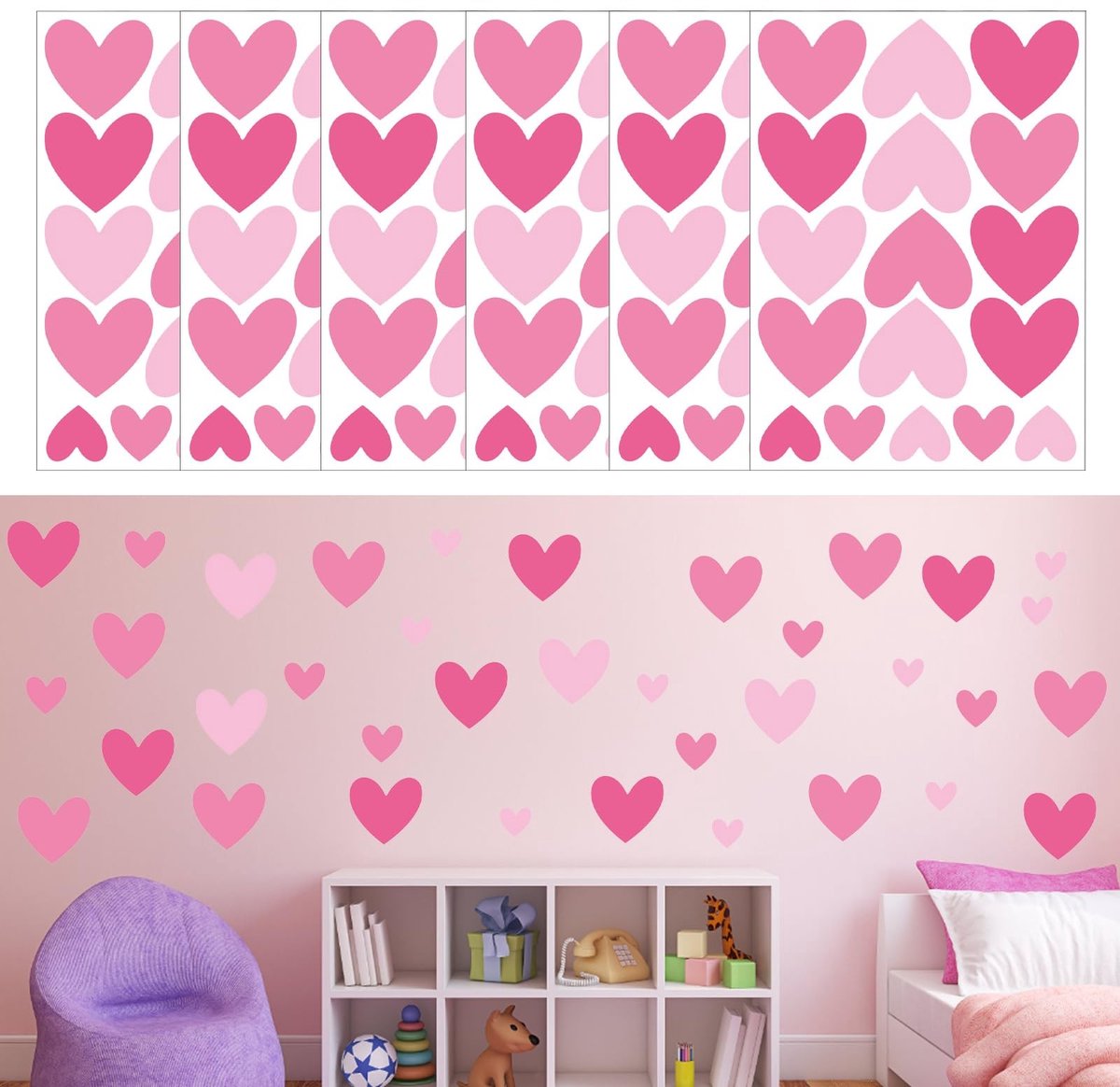 Dailygoods- Muurstickers Waterdicht - Wanddecoratie Kinderen - Muurstickers Babykamer - Muurstickers Slaapkamer - Muurstickers Meisjes - Creatieve Decoratie