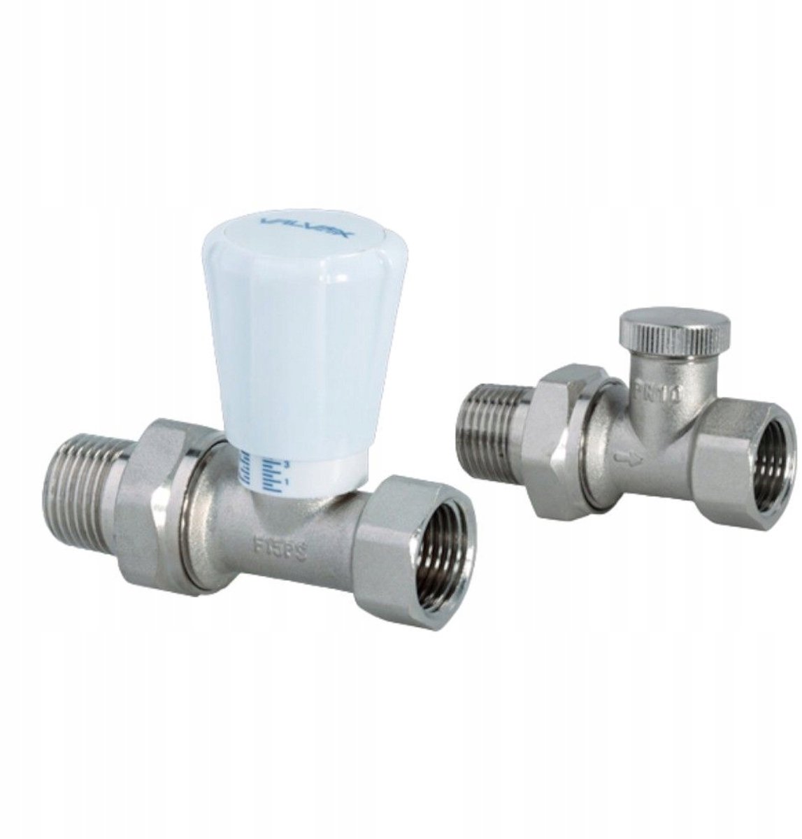 Valvex Activ Plus Rechte Radiatorafsluiter 1/2" Nikkel