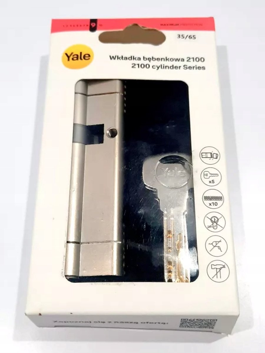 Yale Y2100 Cilinder 35/65mm Nikkel - Veilig en duurzaam