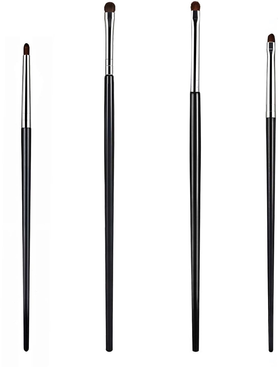 Dailygoods- Smudge Brush Set 4 Stuks - Multifunctionele Make-upkwasten - Nylon/PP/Aluminium - Ideaal voor Oogschaduw/Eyeliner - 17,3 cm/14,5 cm/14,7 cm
