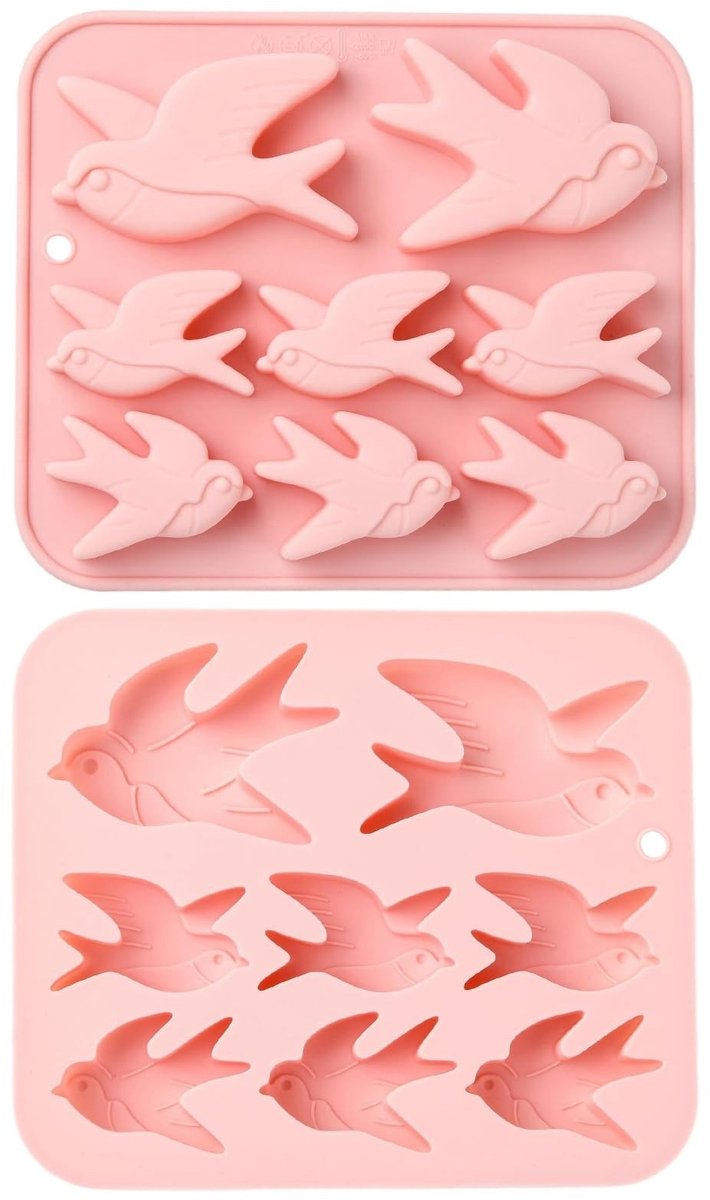 Dailygoods- Siliconen Mallen Set van 2 - Herbruikbare Vogel Chocolade Mallen - Dier Snoep Mallen - Bakvormen - Creatief Knutselen - Geschikt voor Fondant en Zeep - Bakvorm
