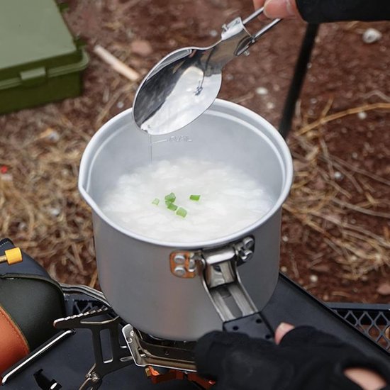Kampeerpan Opvouwbaar - Kookpot Lichtgewicht - Buiten Koken - Snelle Warmtegeleiding - 700ml - Grijs — afbeelding 3