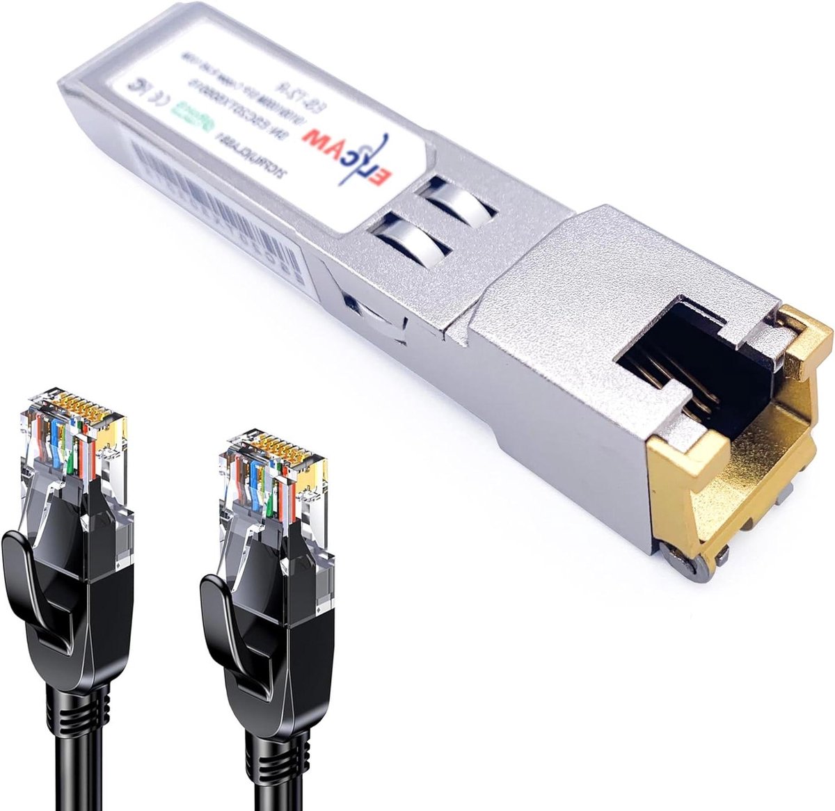 Netwerk Module - SFP+ Transceiver - Snelle Dataoverdracht - RJ45 Connectiviteit - 30 Meter Bereik - Zwart