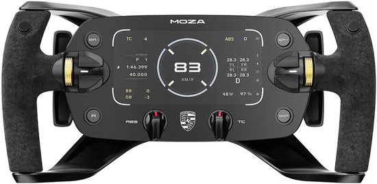 MOZA Porsche Mission R Sim Racing Steering Wheel – Officieel Gelicentieerde 320 mm GT Wheel met 5.4” Flexible OLED Display - PC