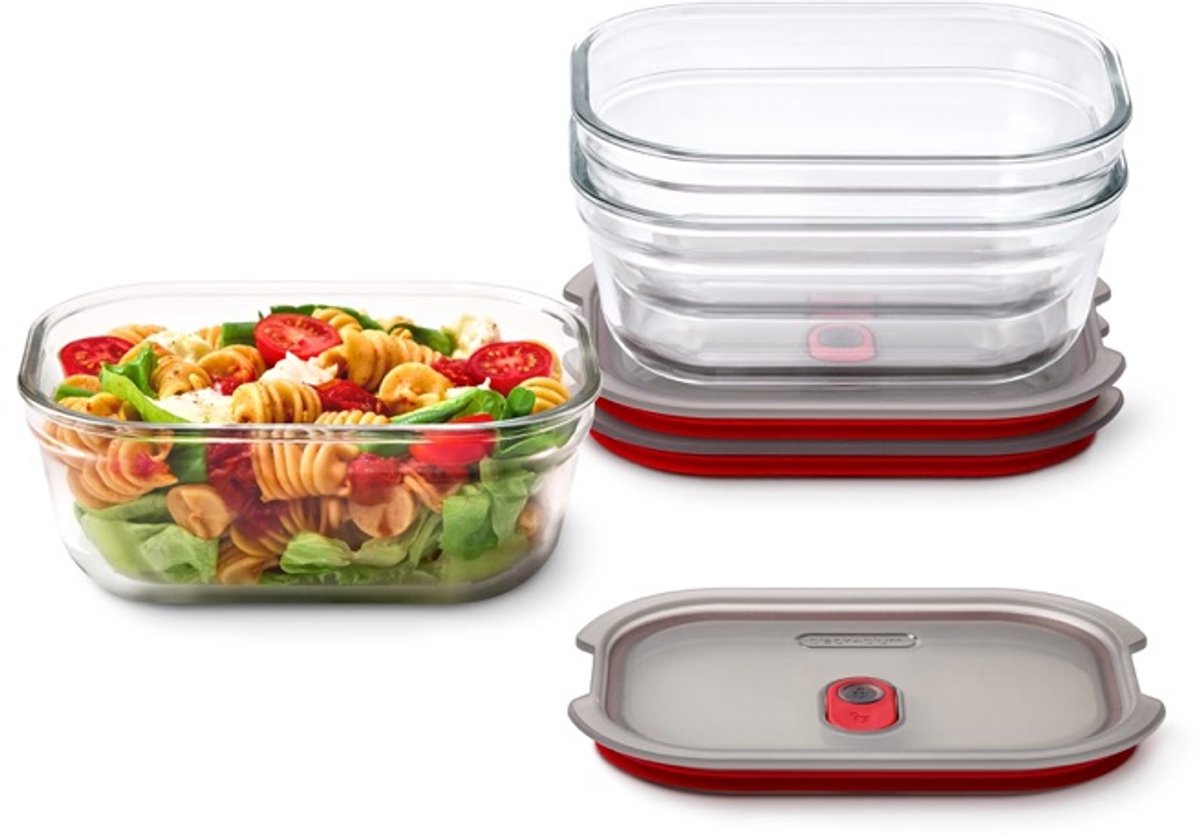 BLACK + BLUM Stack + Nest Meal Prep Vershoudbakjes Glas - 600ml - set van 3