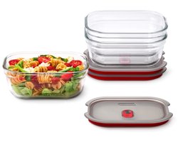 BLACK + BLUM Stack + Nest Meal Prep Vershoudbakjes Glas - 600ml - set van 3