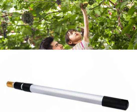 Fruitplukker Verlengstang - Oogststok Telescoop - Hoog Fruit Plukken - Lichtgewicht Aluminium - Verstelbaar - Grijs — afbeelding 3