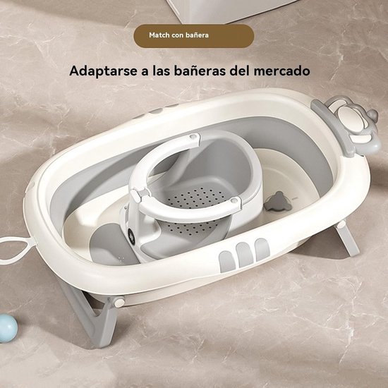 Badzitjes voor babyzitje, antislip babybadstoel met temperatuursensor, veilige douchehouder voor peuters baden, thuis, babyfeestjes, verjaardagen, huishoudbenodigdheden — afbeelding 3