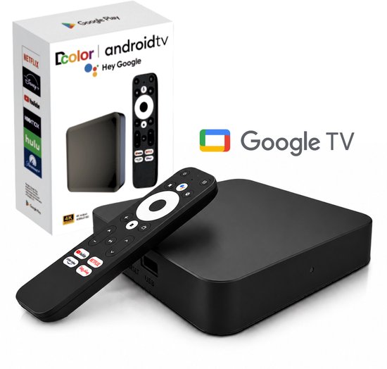 Trustel® Google TV Box - Chromecast - Chromecast built-in - Eenvoudige installatie - WiFi & Bluetooth 5.0 - 4K Ultra HD – Netflix, Disney+, YouTube & meer