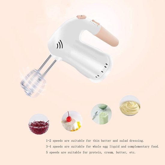 Elektrische Klopper - Handmixer Keuken - Beslag Maken - 5 Snelheden - 150 Watt - Multi — afbeelding 3