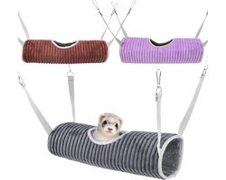 Dierenhangmat Set - Schuilplaats Speelgoed - Knaagdier Verrijking - Zachte Voering - 3 Stuks - Meerdere Kleuren