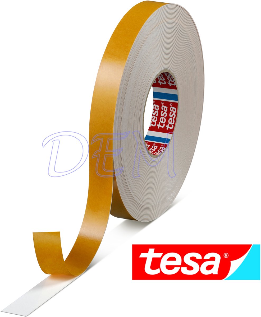 Tesa 4957 Dubbelzijdige Tape 19mm x 25m Wit - Sterk Acryl