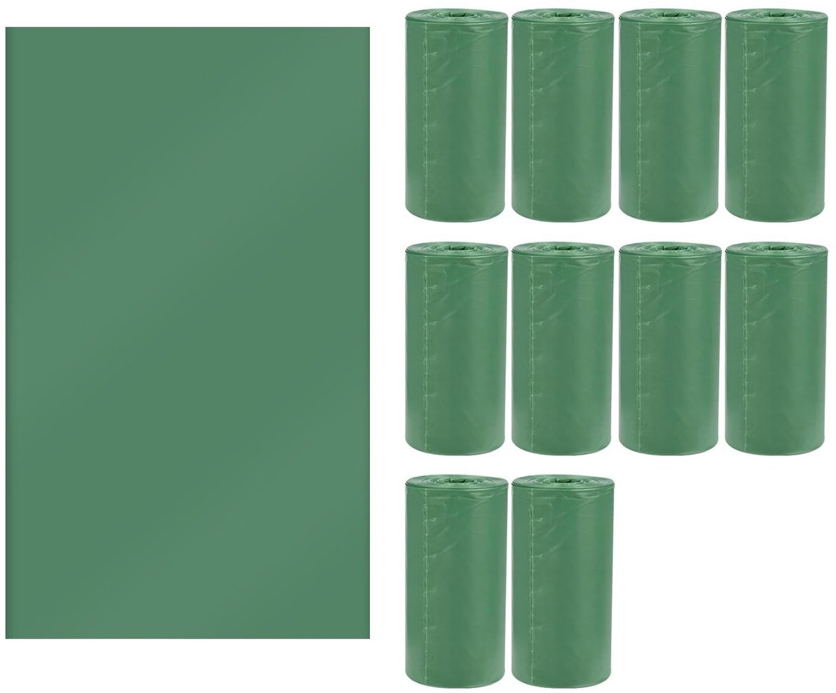 Dailygoods- Hondenpoepzakjes 150 Stuks - Lekvrij - Draagbaar - Groen - Dispenser - Extra Dik - 29,5 x 22 cm - Poepzak