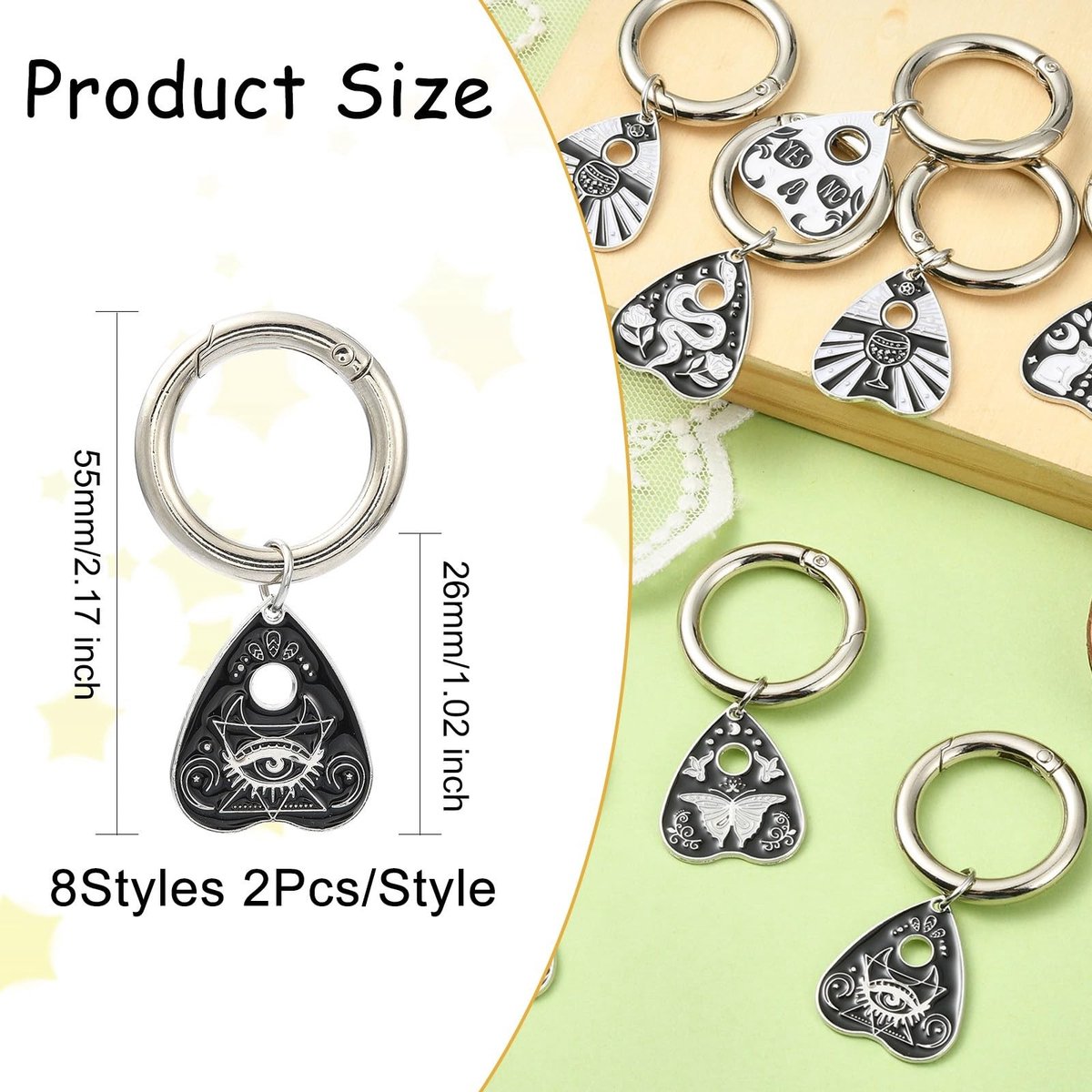 Dailygoods- Schoen Decoratie 8 Stuks - Legering Charms - Hanger 26 mm - Geschikt voor Schoenen - Eenvoudig te Bevestigen - Persoonlijke Stijl - Schoenbedels
