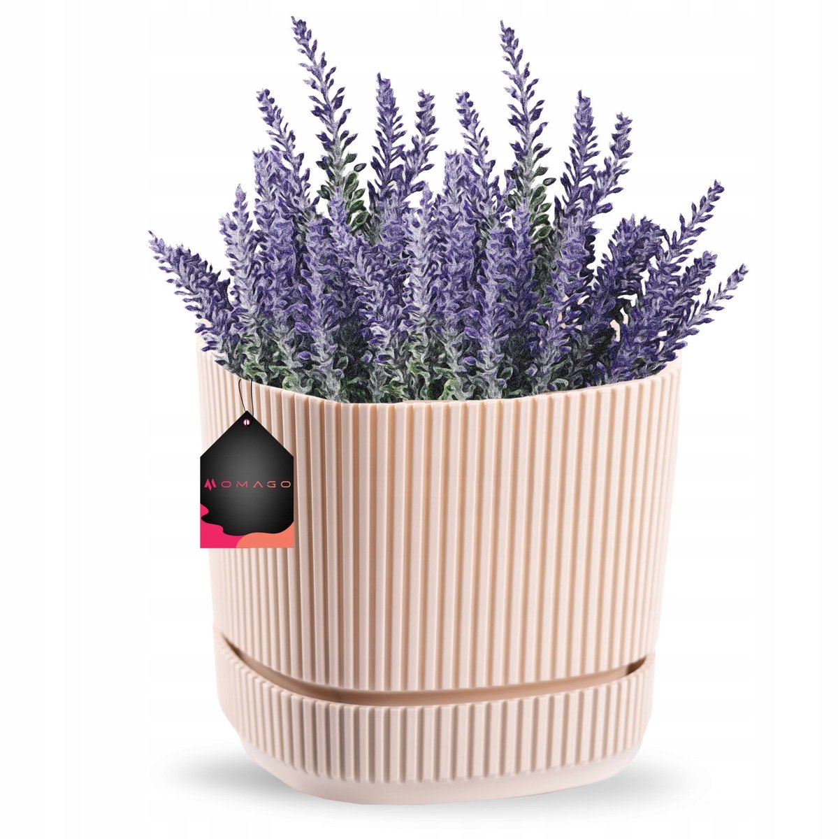 Moderne beige balkonpot met schotel - stijlvol en duurzaam