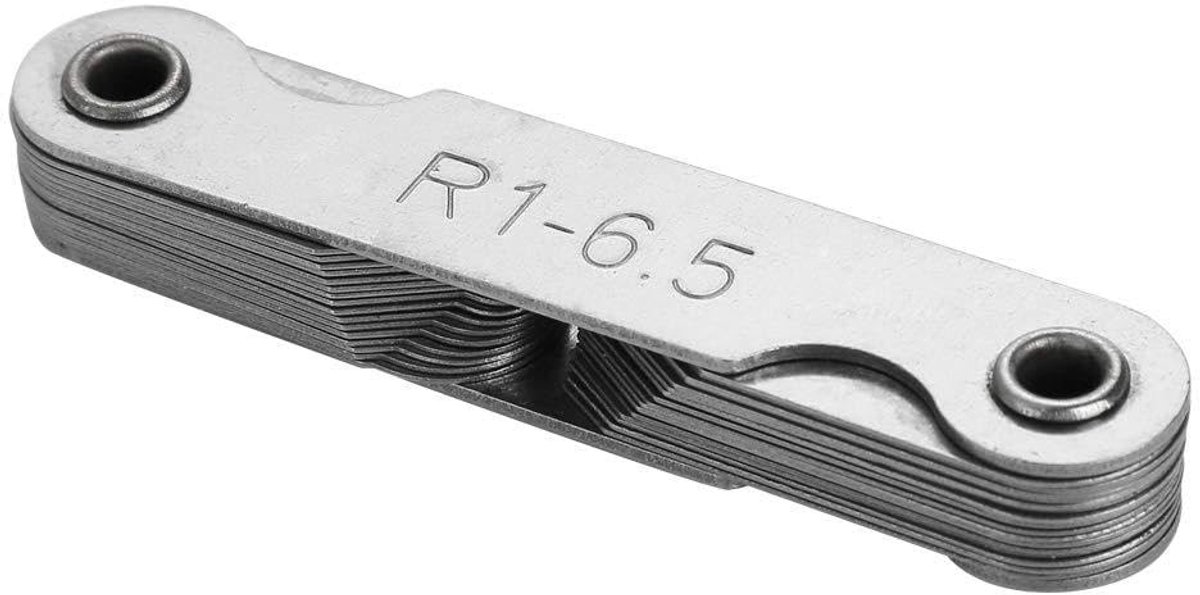 Dailygoods- Radiusgroefmeter Roestvrij Staal - Concave Meter - Straalmeter R0-100mm - Duurzaam - Schokbestendig - Duidelijke Labels