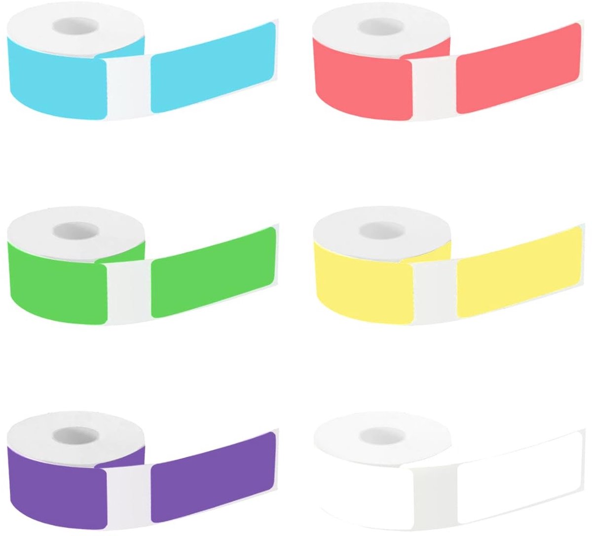 Dailygoods- Labeltape Waterdicht - Thermo-labeltape - Etiketten 12 x 40 mm - 6 Rollen - Sterke Hechting - Geschikt voor Thuis/Kantoor/School