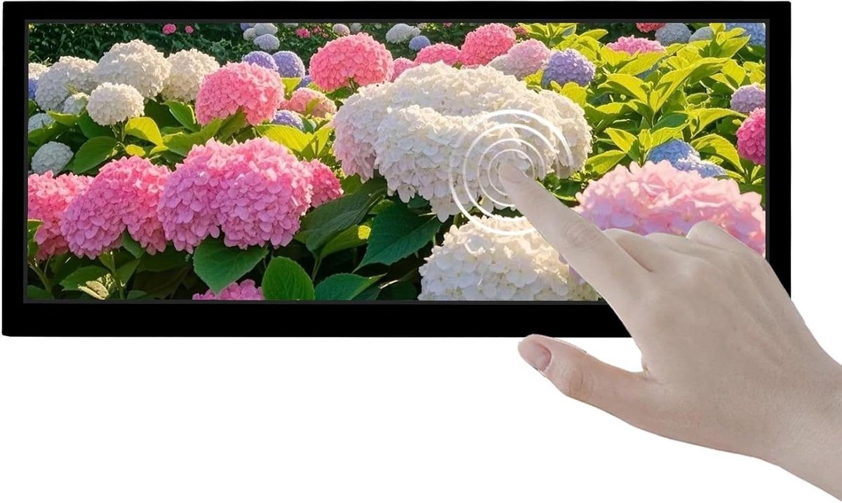 Lange Strip Monitor - Langwerpig Scherm - Digitale Reclame - Capacitief Touch Display - 10.3 Inch - Zwart