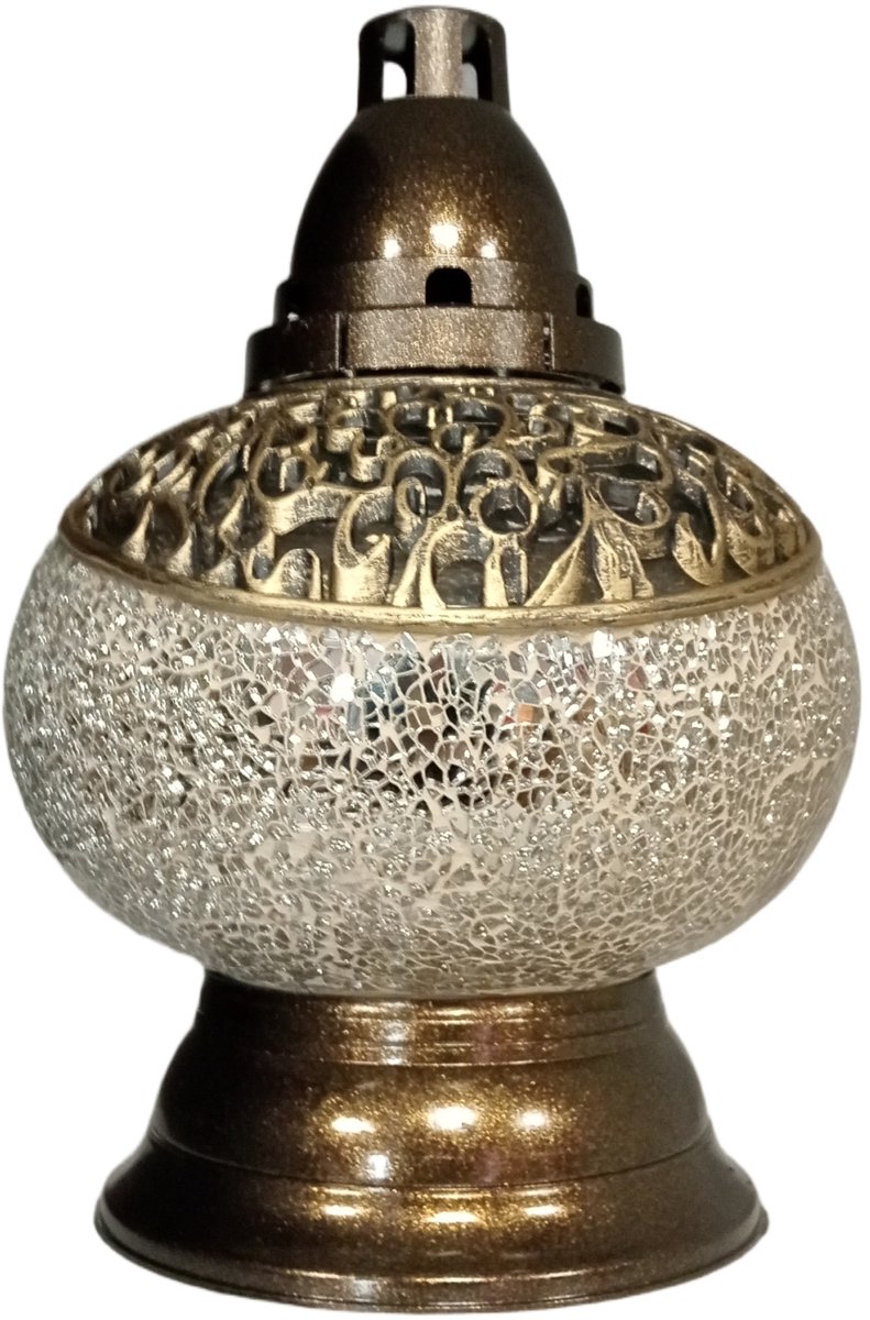 Moderne Gouden Glazen Lantaarn Vaas 30 cm - Handgemaakt