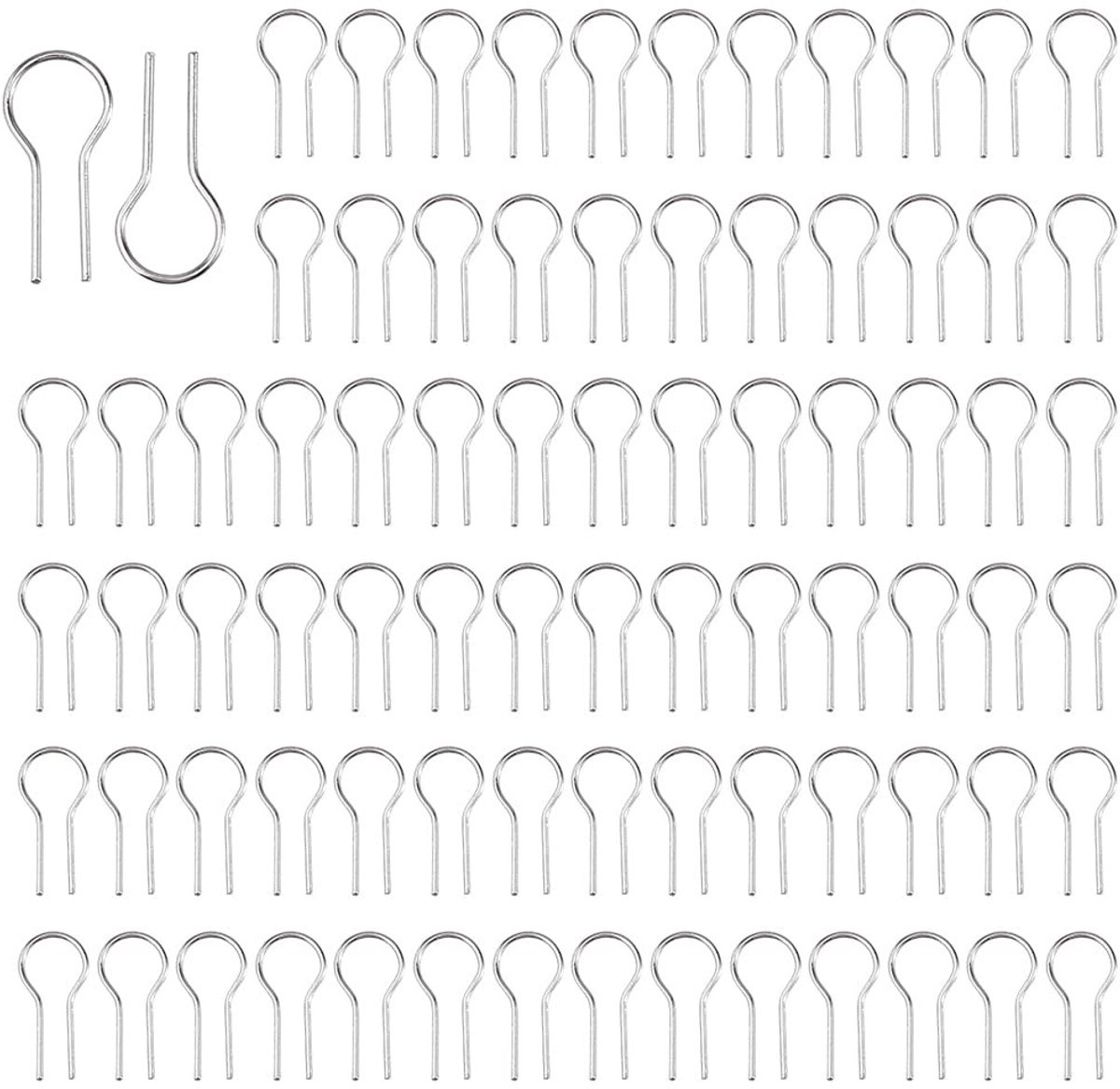 Dailygoods- Draad R-vormige Hangende Naald 100St - Legering Draad - Keramiek - Oven - Glas Fusing - Inclusief Opbergdoos - Ophanghaak