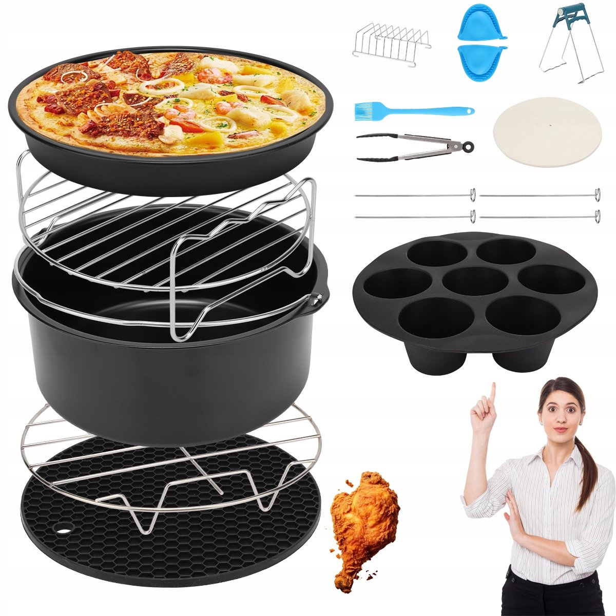 13-delige Airfryer Accessoireset - 7 Inch Keukengadgets