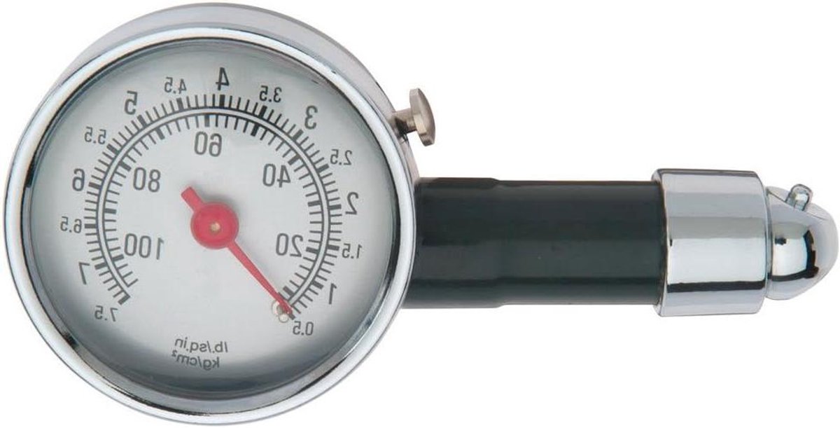 Analoge Bandenmeter - Bandenspanningsmeter - Bandenspanning Controleren - 45° Schuine Kop - 0-100 PSI - Zwart