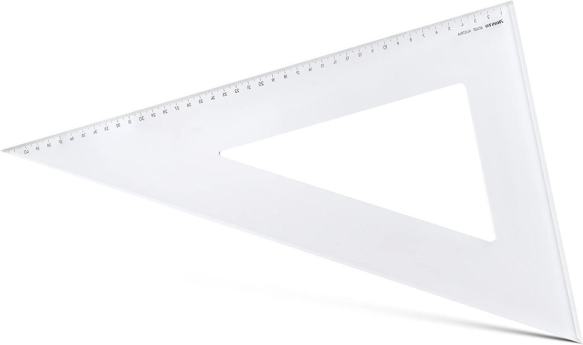 Driehoekige Liniaal - Meetinstrument - Tekenen Geometrie - Met Facet - 60 Graden - Transparant